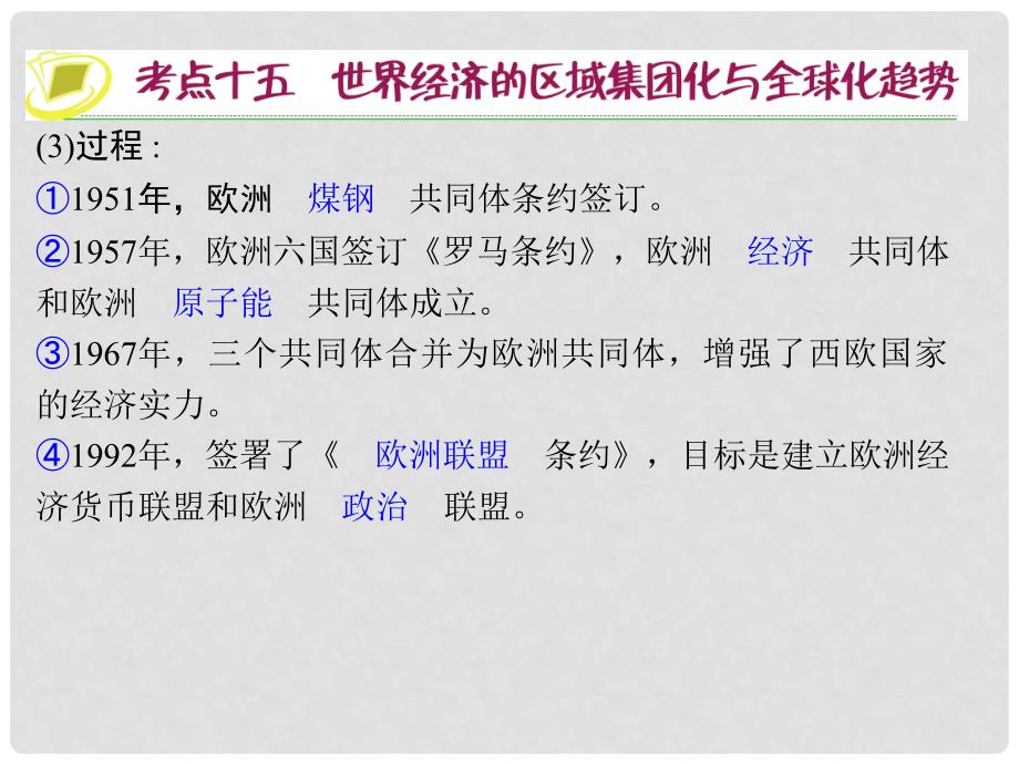 江苏省高考历史复习 第8单元 考点15 世界经济的区域集团化与全球化趋势 必修2_第4页