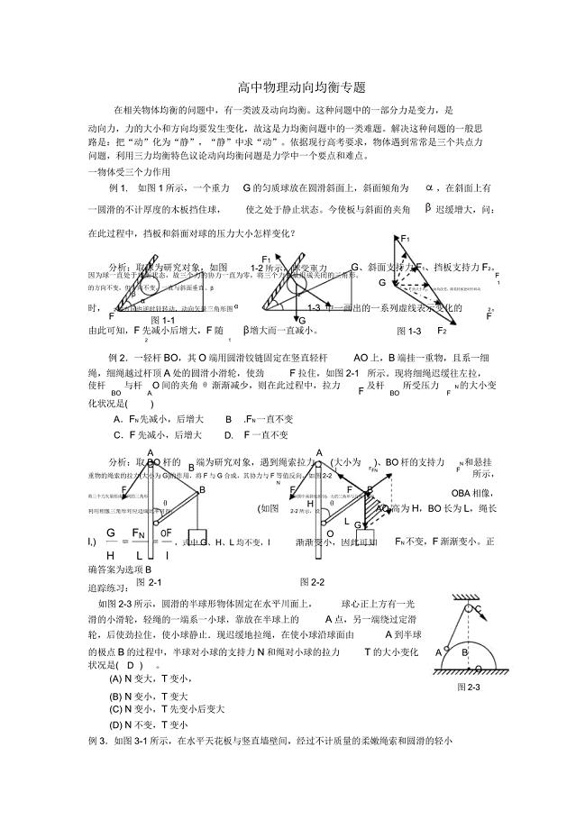 重点高中物理动态平衡专题70750.doc