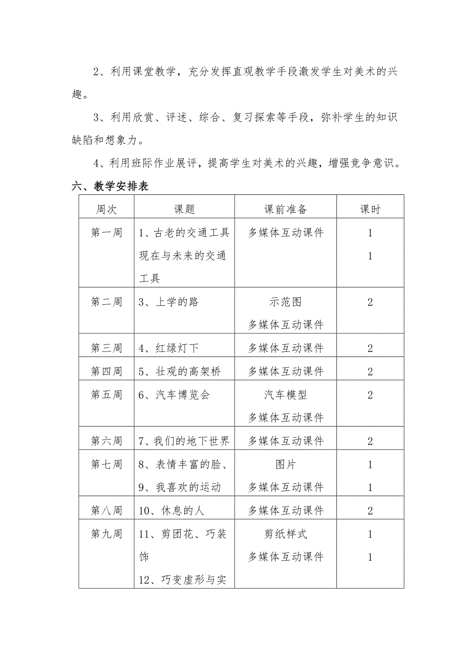 岭南版小学美术第六册教学计划.doc_第3页