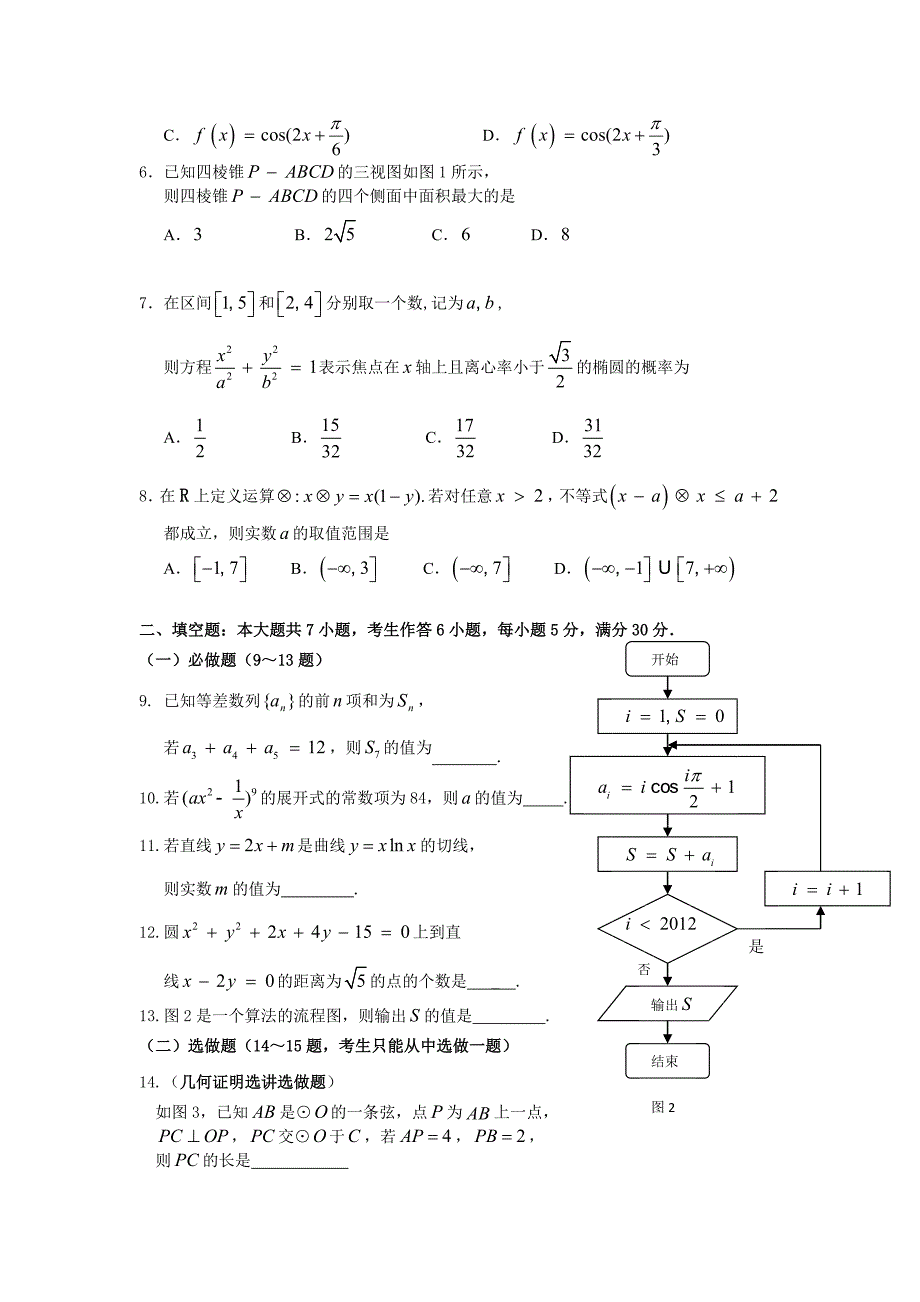 广东省广州市2013届高三调研测试数学理试题(Word版含答案)_第2页