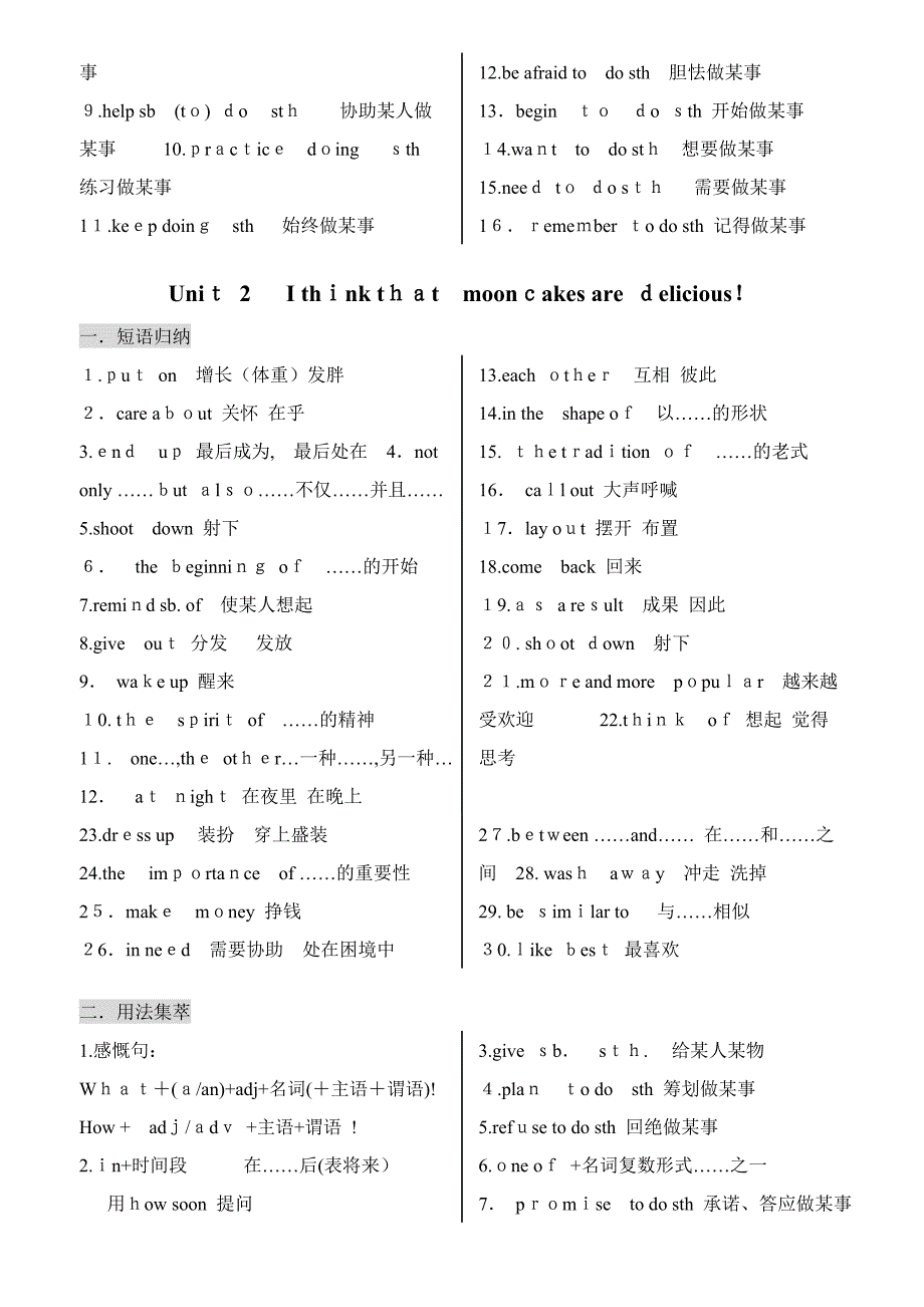 新人教版九年级英语短语_第2页