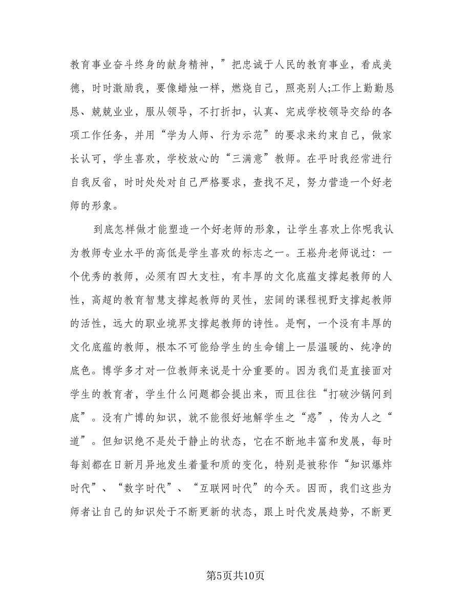 2023教师师德师风个人总结标准模板（4篇）.doc_第5页