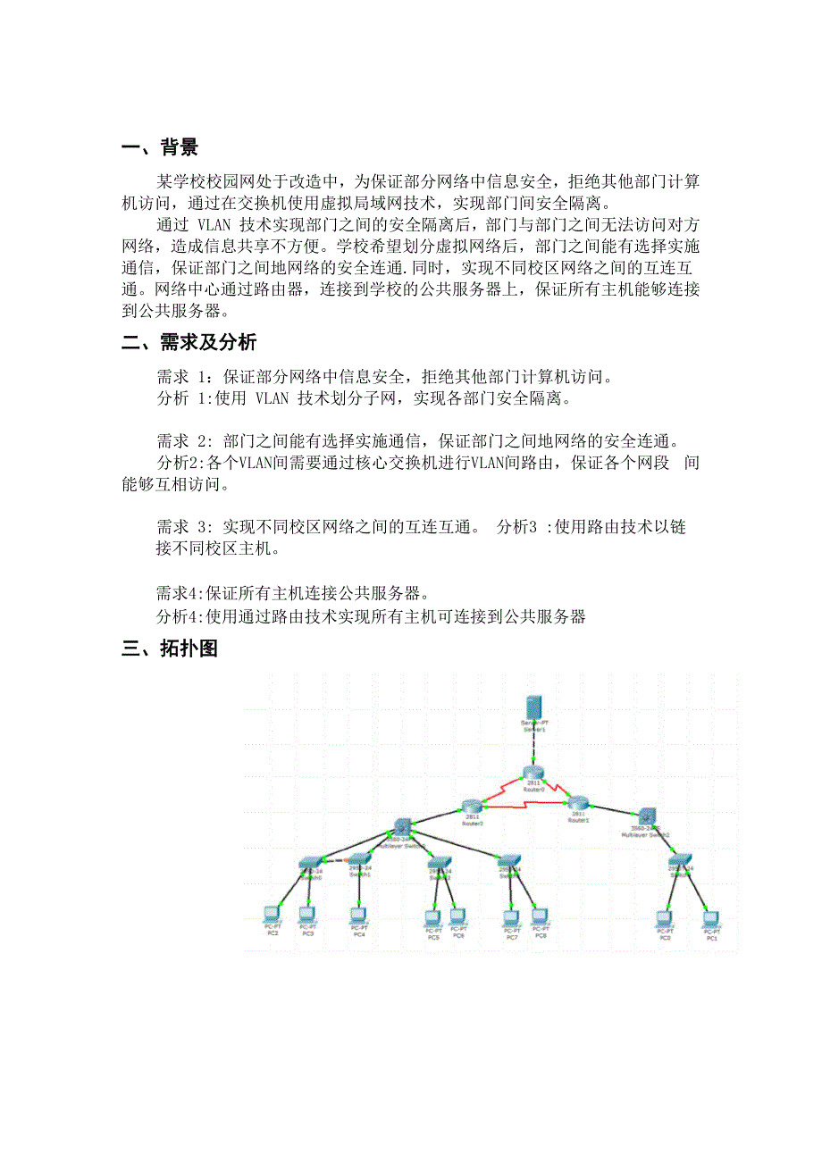 思科模拟校园网构建_第1页