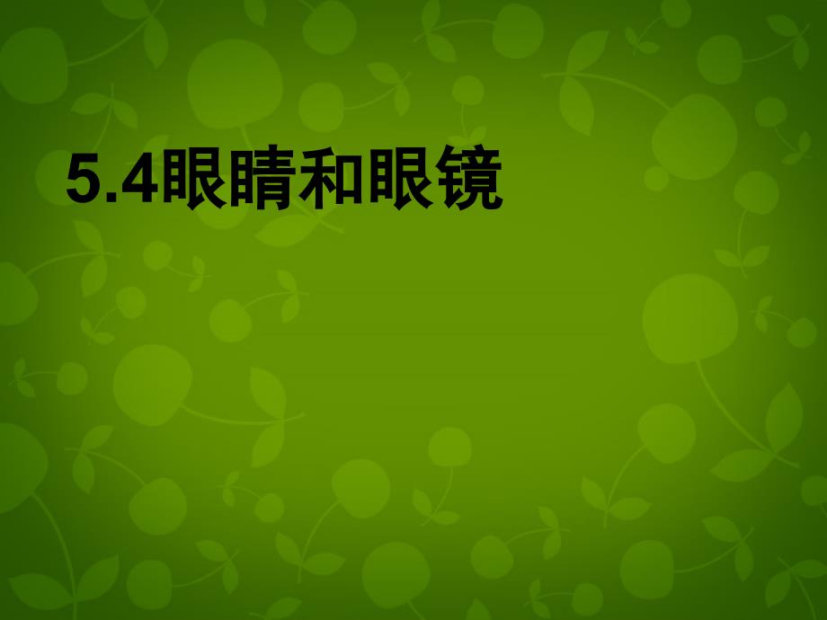 4名师课件八年级物理上册5.4眼睛和眼镜课件_第1页