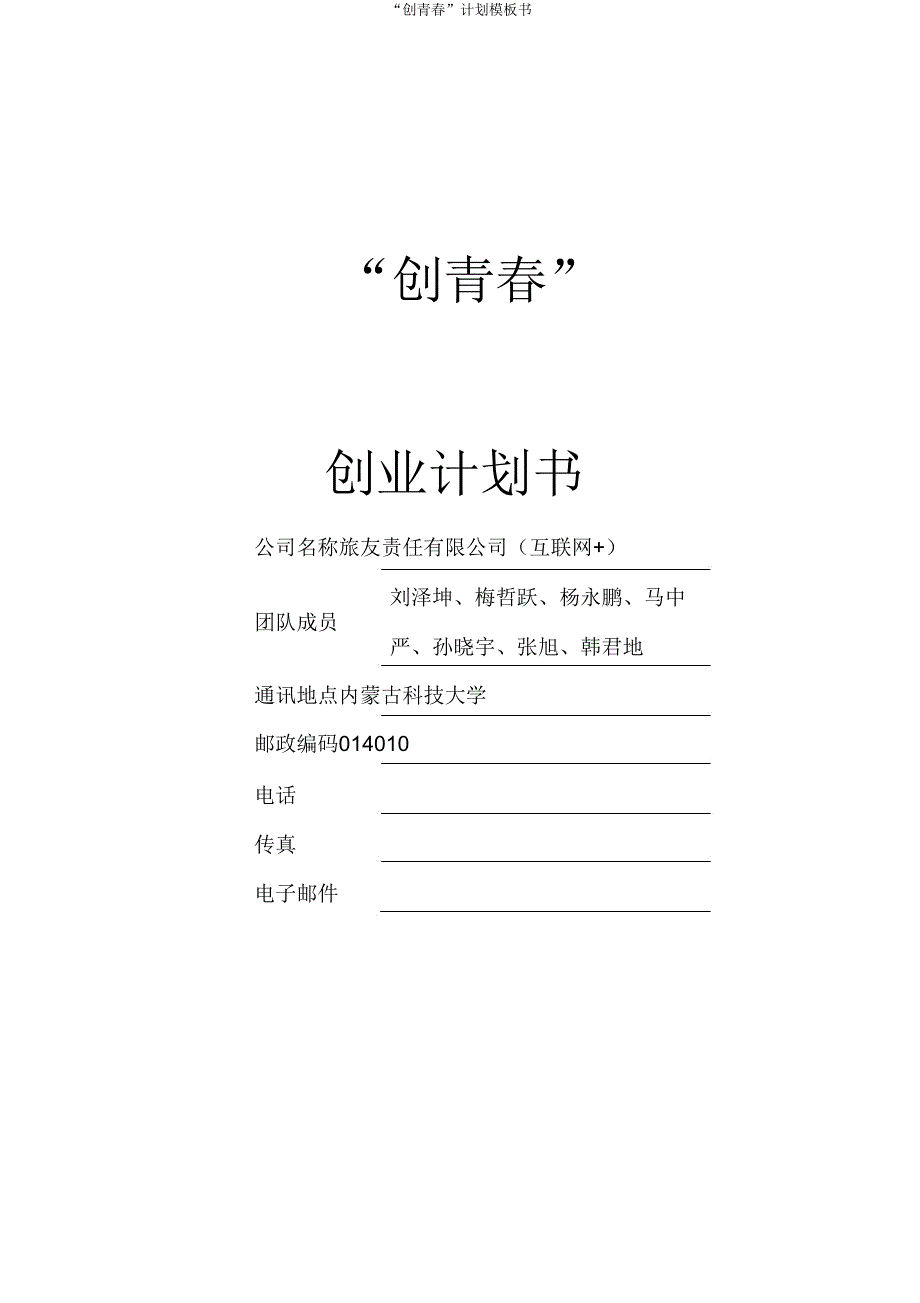 “创青春”计划模板书.doc_第1页
