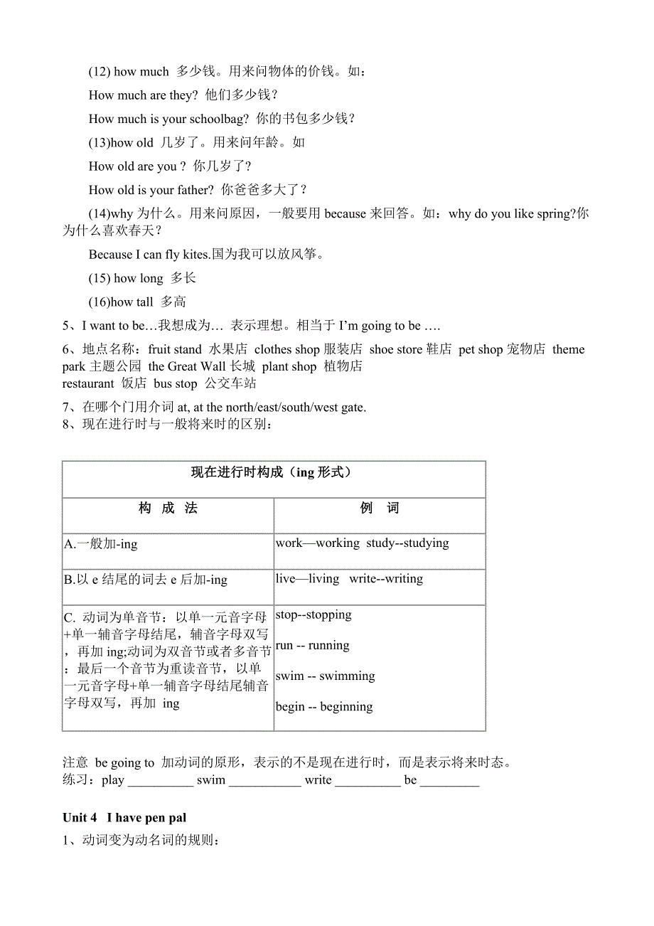 六年级英语上册知识点_第5页