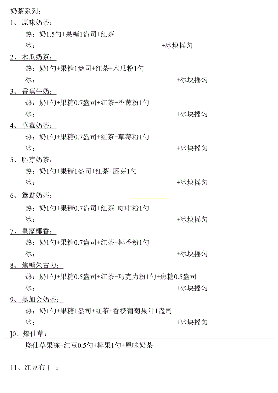 奶茶店饮品制作方法_第1页