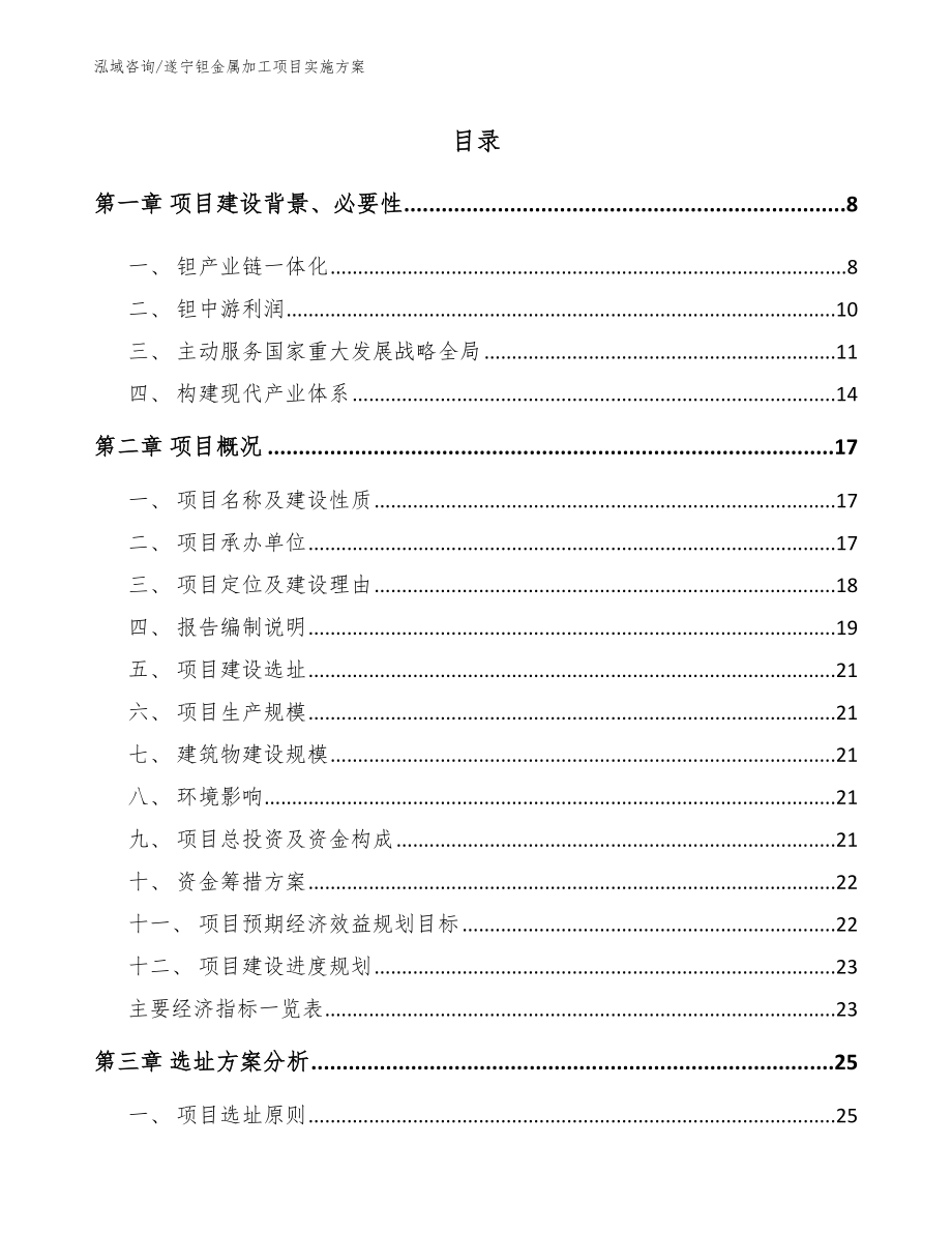 遂宁钽金属加工项目实施方案_模板参考_第2页