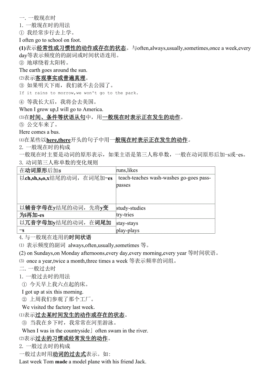 一般过去时一般现在时和现在完成时_第1页