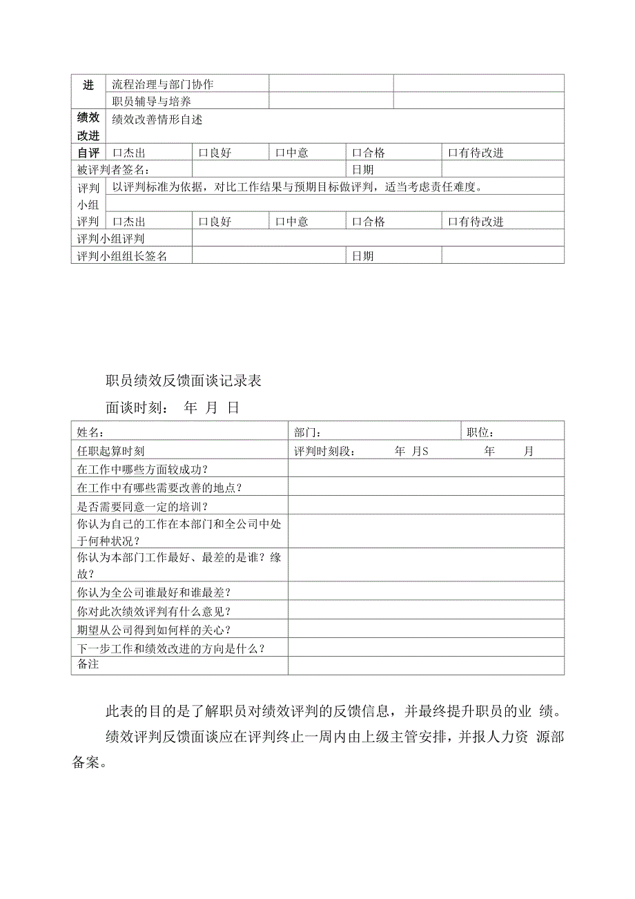 不同层级、不同职别员工的业绩考核方法表_第3页