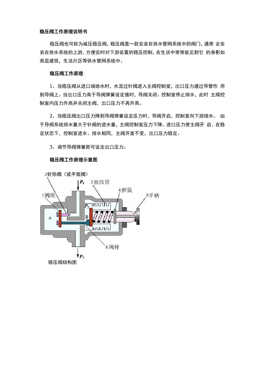 稳压阀工作原理说明书_第1页