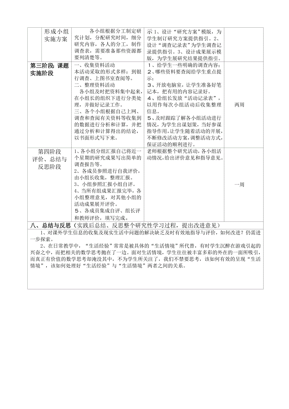 数学研究性学习探究活动设计方案及反思_第3页