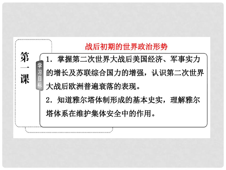 高中历史 专题四 第一课 战后初期的世界政治形势课件 人民版选修3_第3页