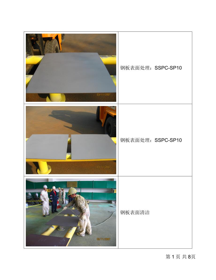 Modec(PB)FPSO上部模块项目油漆样板试验之表面处理及清洁、粗糙度测试_第1页