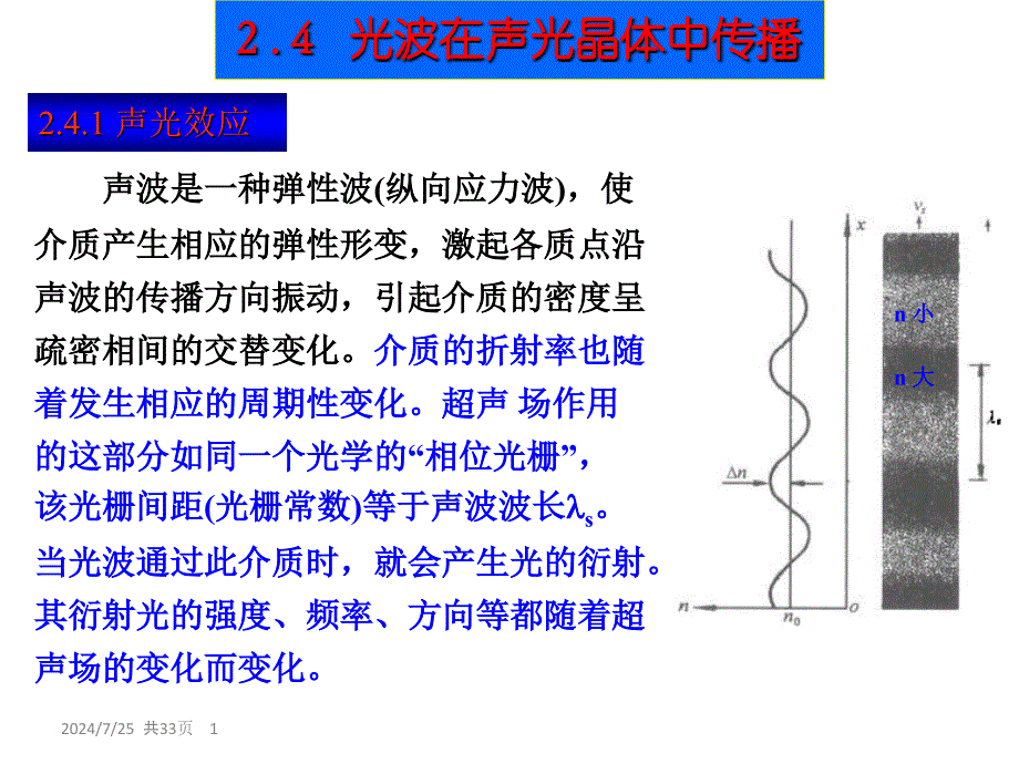 光波在声光晶体中的传播概要_第1页