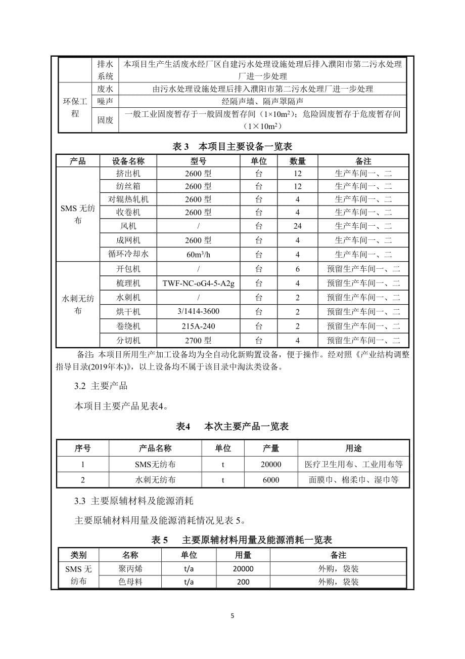 濮阳市龙大无纺布有限公司新建厂区项目环评报告.doc_第5页