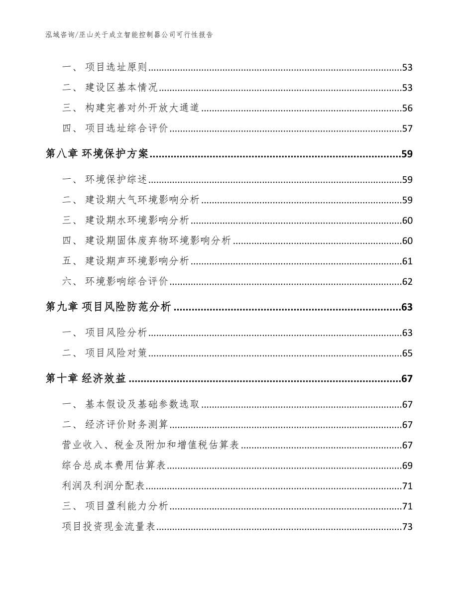 巫山关于成立智能控制器公司可行性报告（模板范本）_第5页