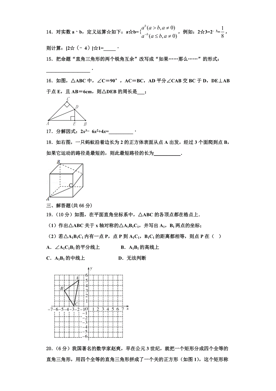 2023学年湖北省武汉二中学广雅中学八年级数学第一学期期末达标检测试题含解析.doc_第3页