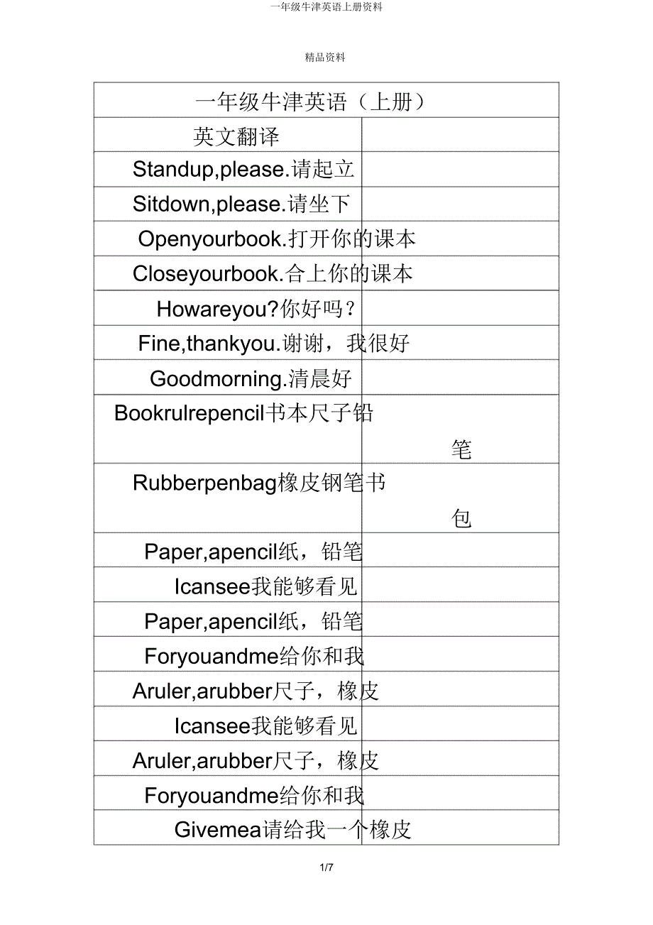 一年级牛津英语上册资料.doc_第1页