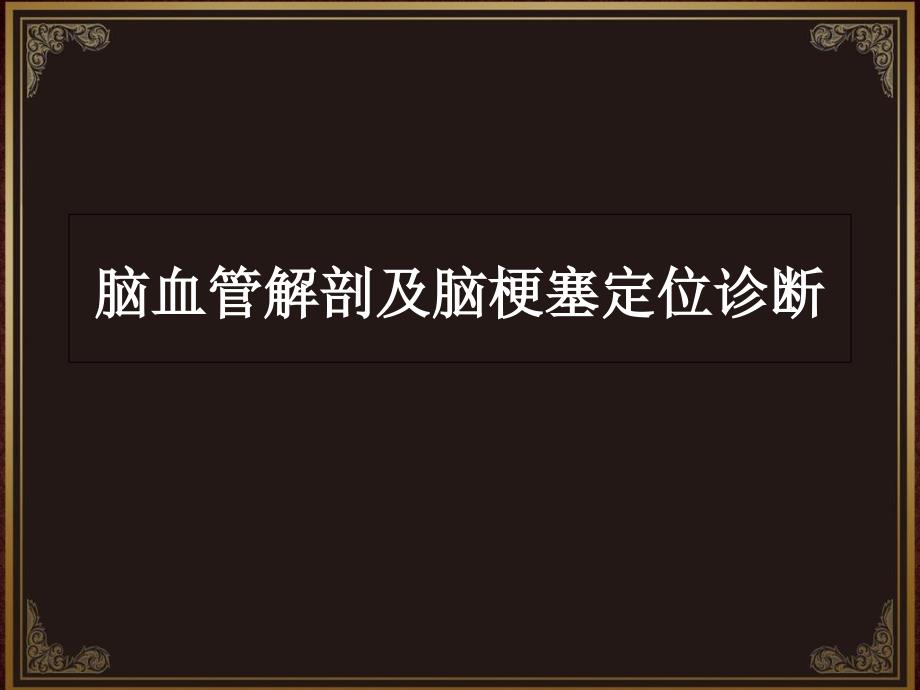 脑血管解剖及脑梗塞定位诊断动脉系统_第1页