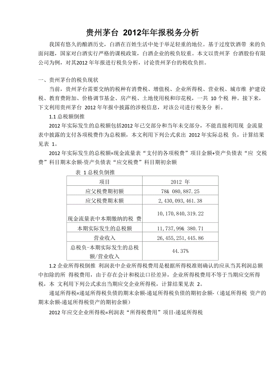 贵州茅台2012年年报税务分析_第1页