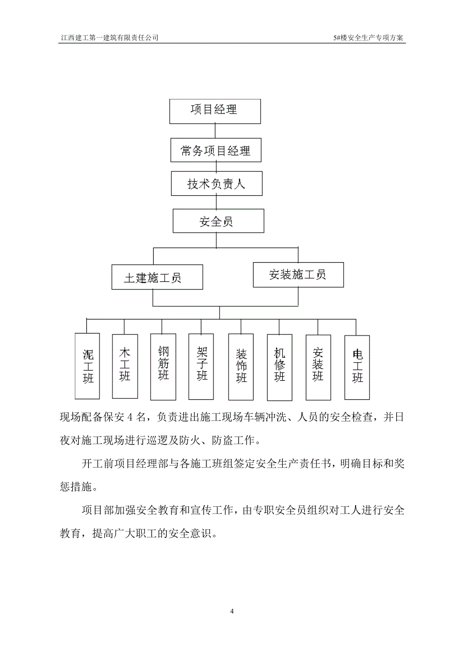 5#楼安全生产专项方案 安全组织设计_第4页