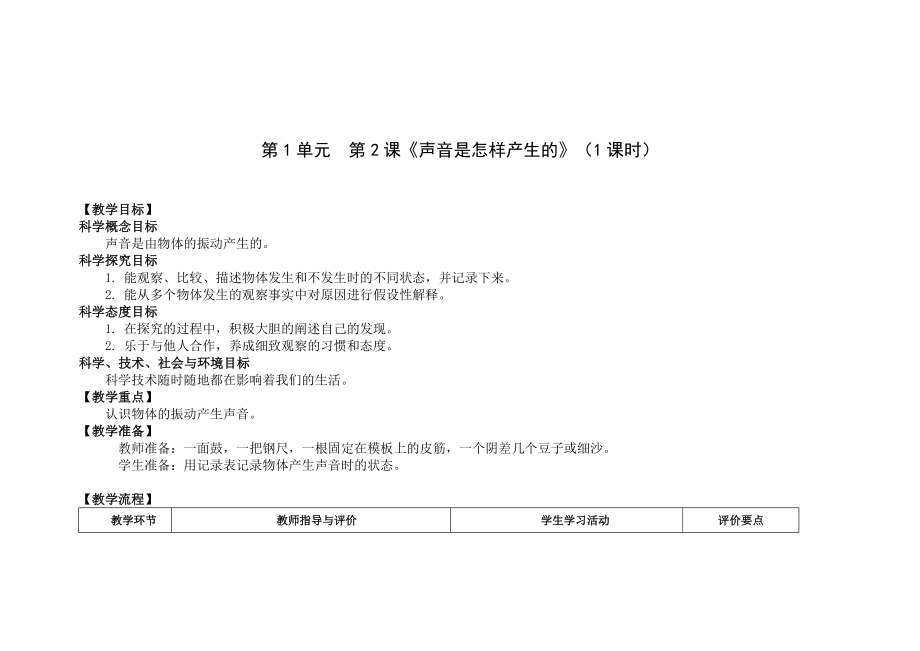 2020新教科版四年级科学上册全部优秀教案（共24节）_第4页