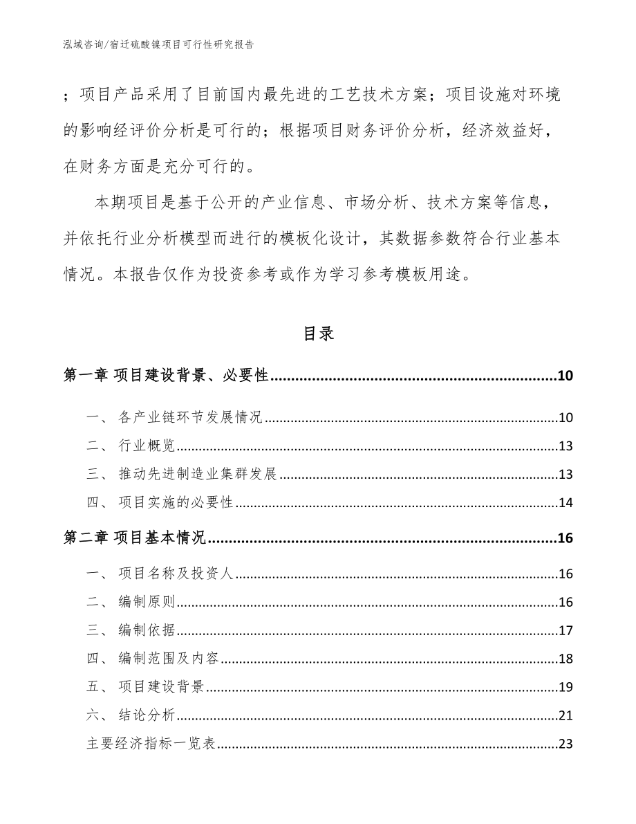 宿迁硫酸镍项目可行性研究报告【范文】_第4页
