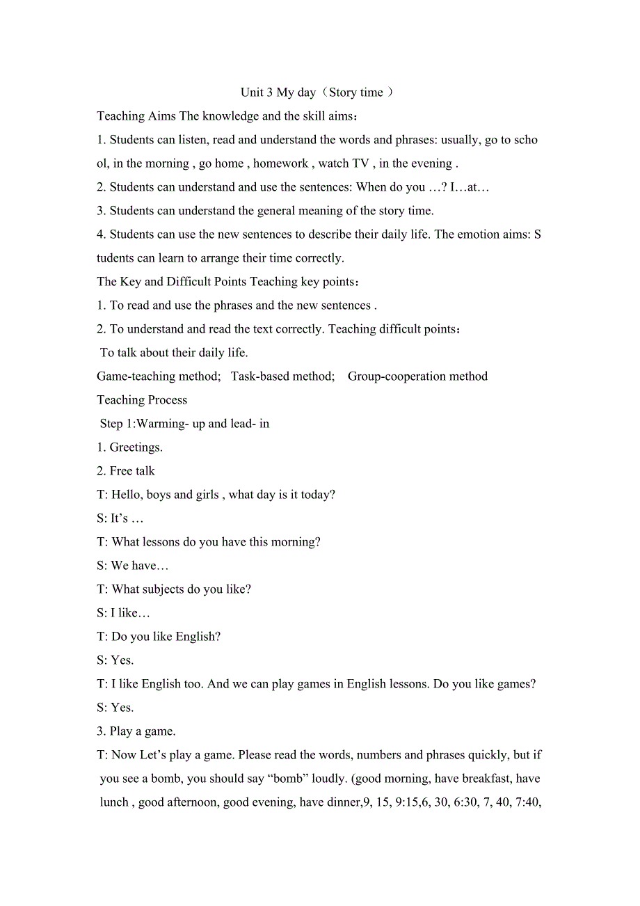 Unit3Myday（Storytime）[1].doc_第1页