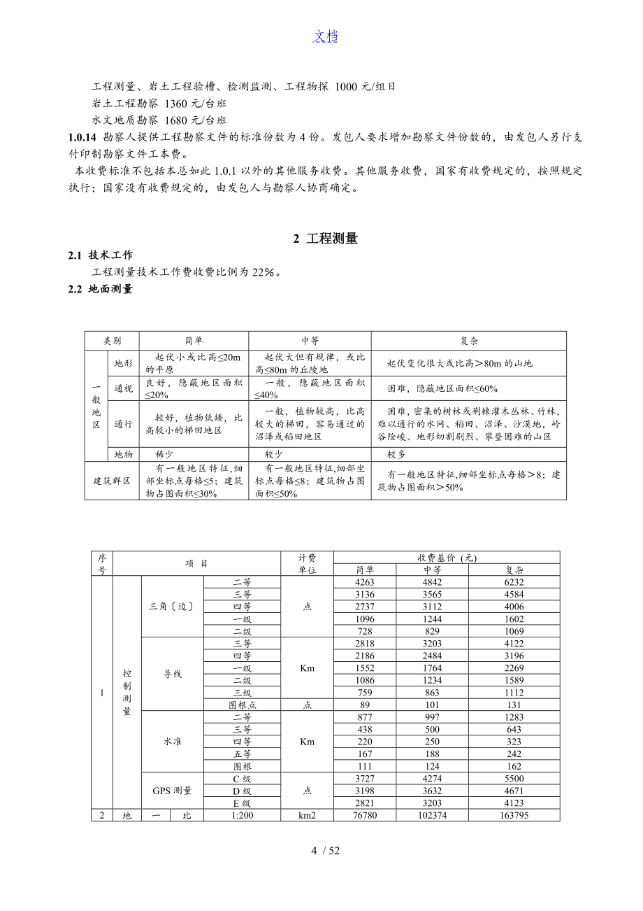 工程地质勘察收费实用标准化_第4页