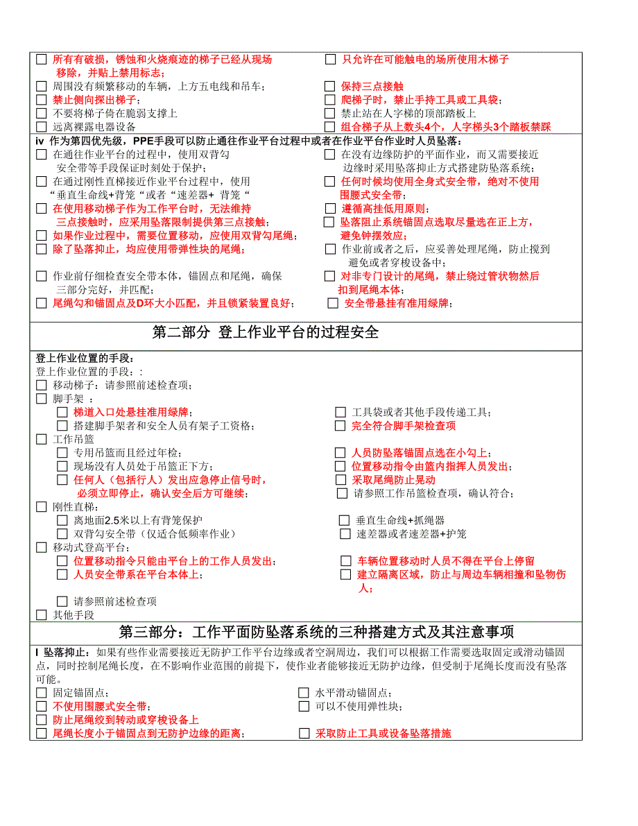 高空作业检查表_第2页