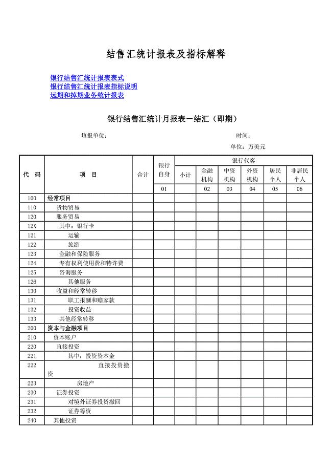 结售汇统计报表及指标解释.doc