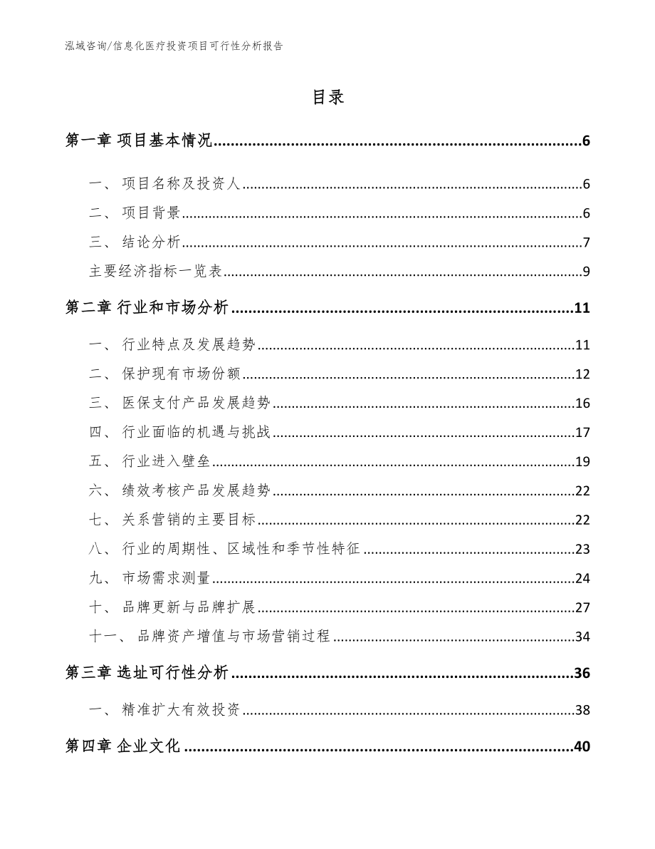 信息化医疗投资项目可行性分析报告（范文模板）_第1页