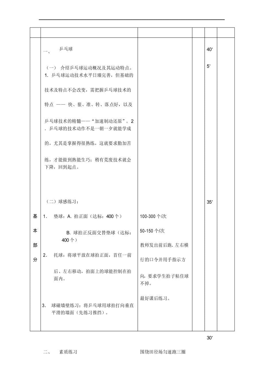 乒乓球兴趣小组活动方案、教案_第5页