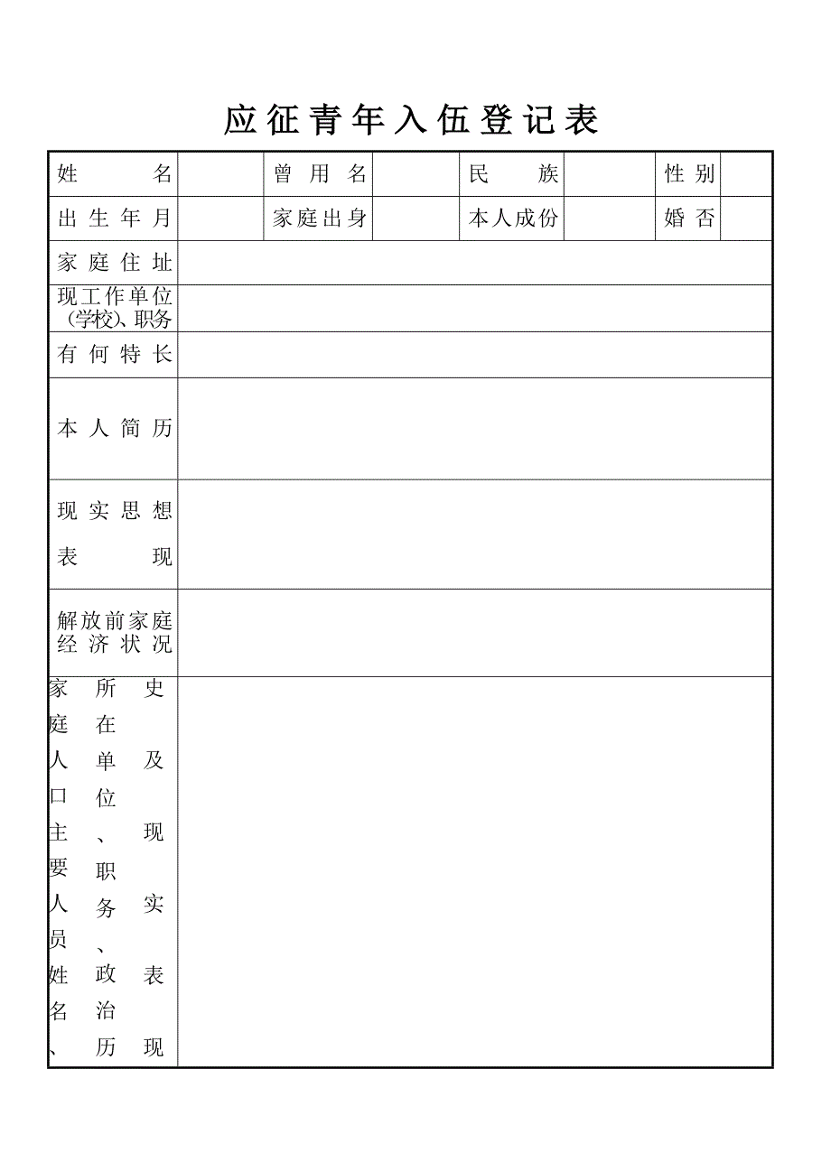 应征青年入伍登记表最新文档_第2页