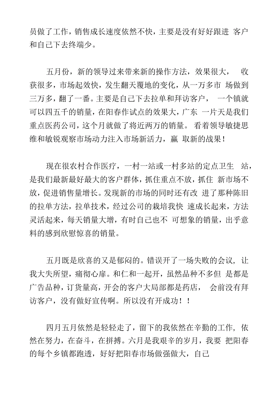 药品销售代表个人工作总结4篇.docx_第2页