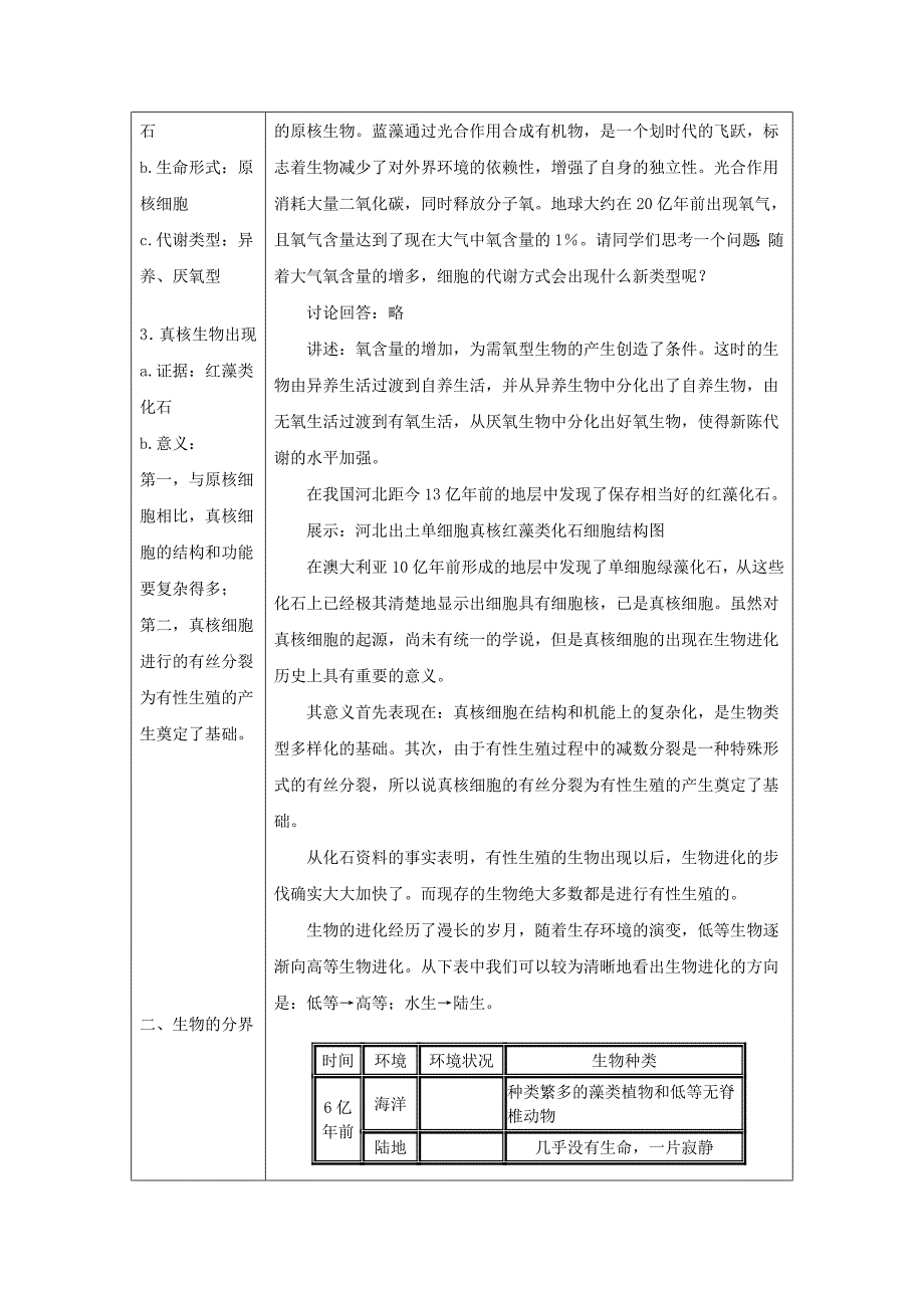 2022年高二生物 生物的进化过程和分界教案_第2页