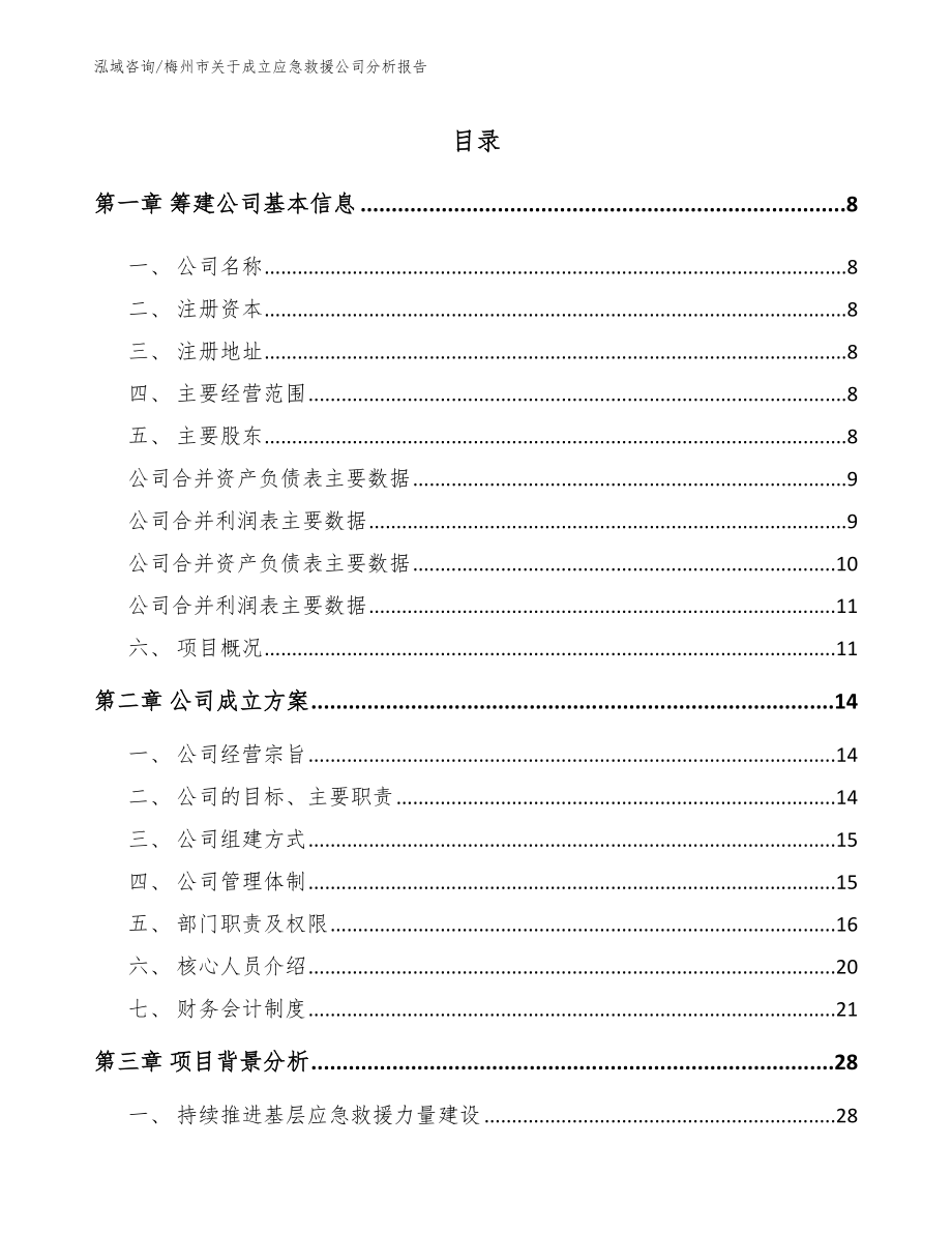 梅州市关于成立应急救援公司分析报告（参考范文）_第2页