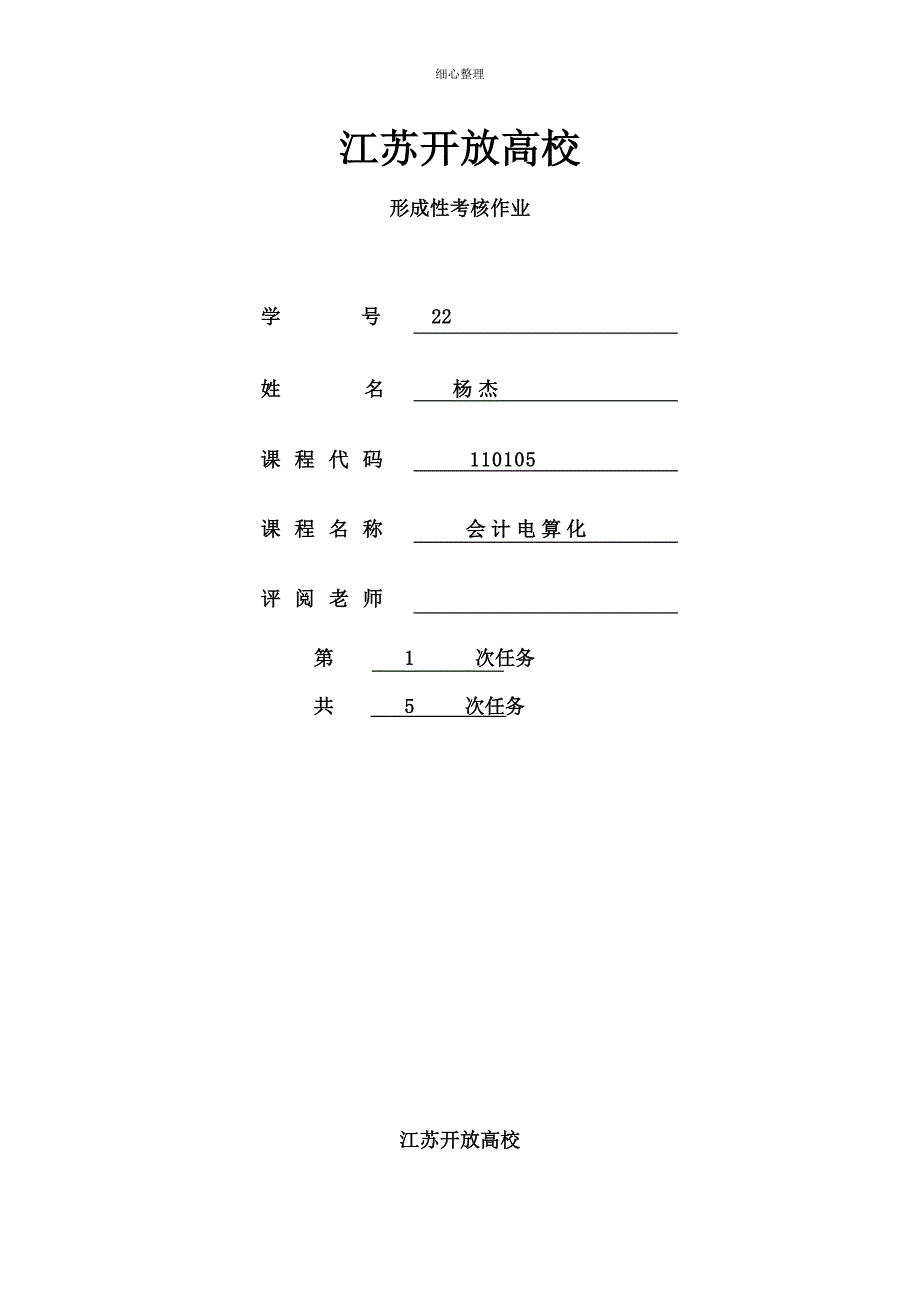 会计电算化作业_第1页