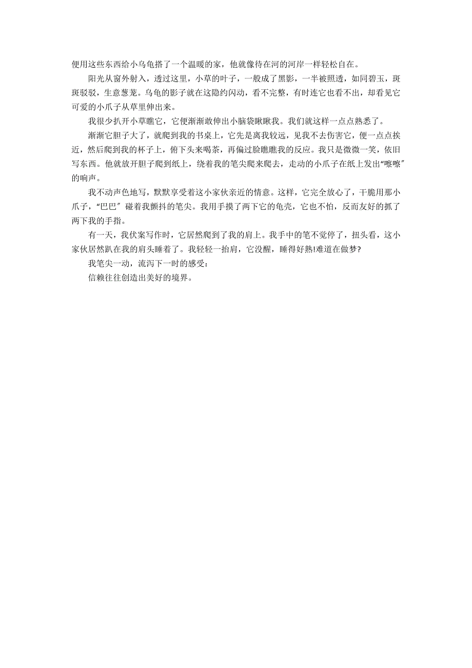 【推荐】小学生写乌龟的作文400字锦集7篇_第4页