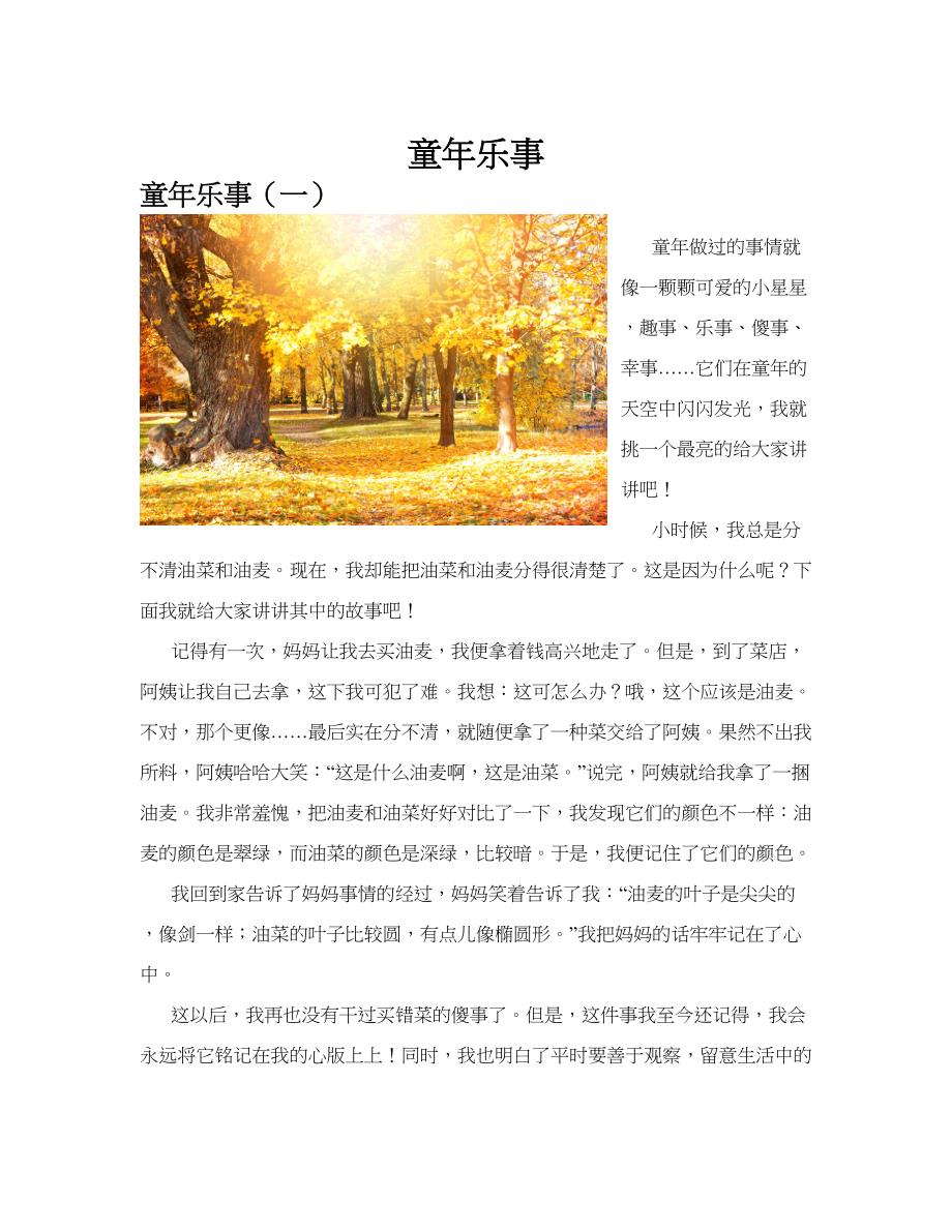童年乐事(共10篇).docx_第1页