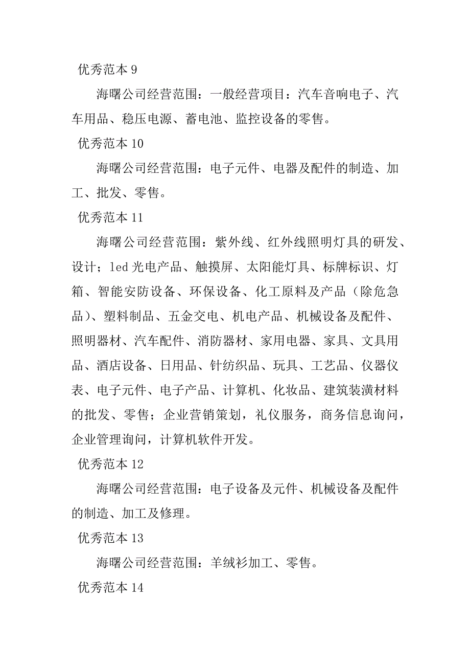 2023年海曙经营范围(50个范本)_第3页