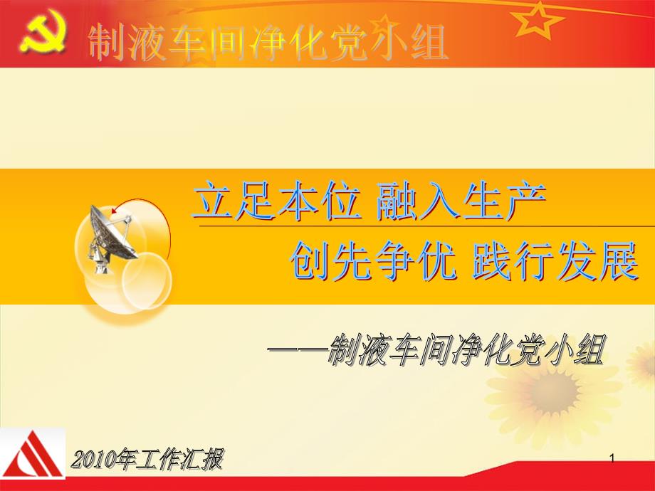 党小组工作汇报模板共18页_第1页