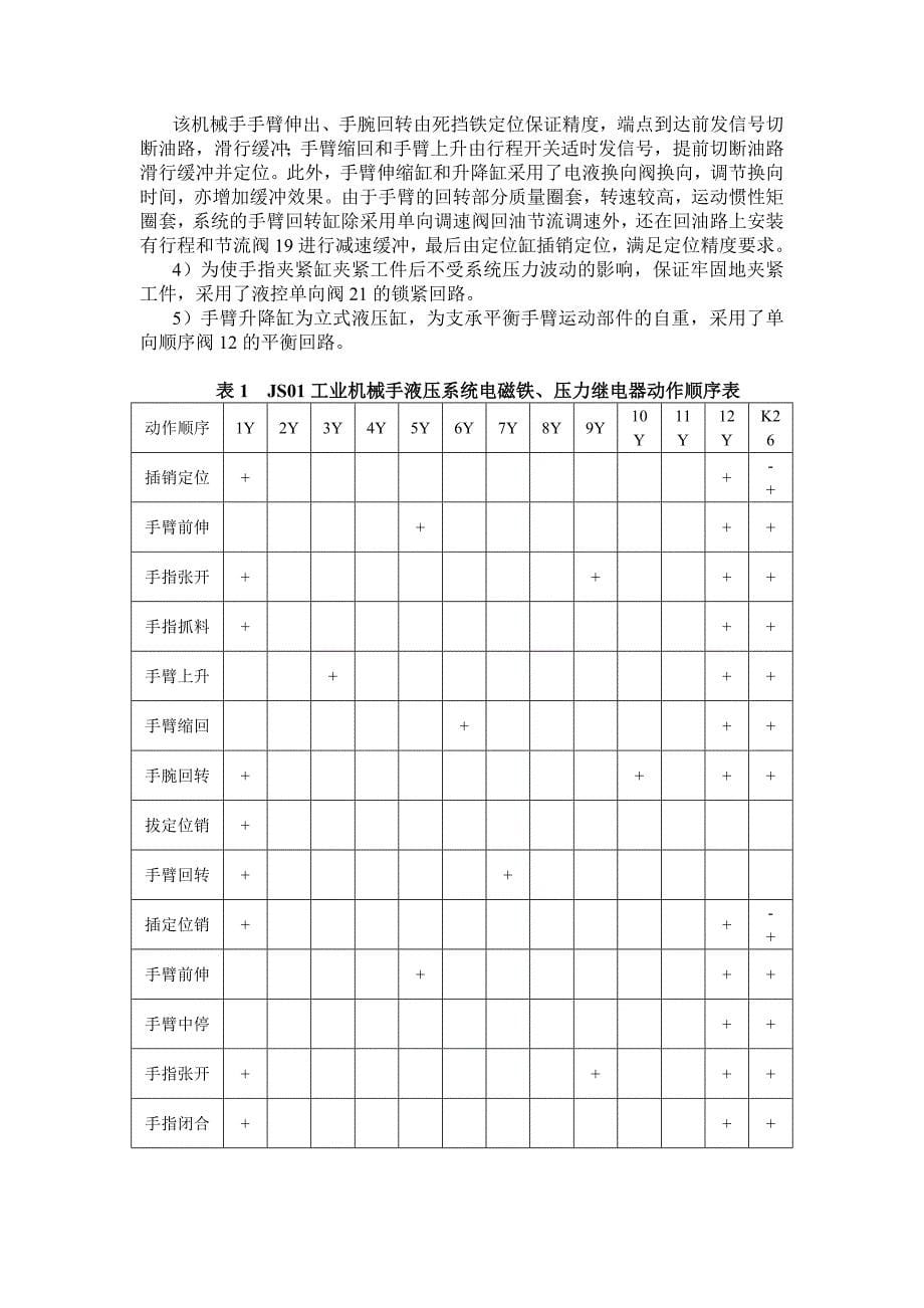 机械手液压系统课程设计_第5页