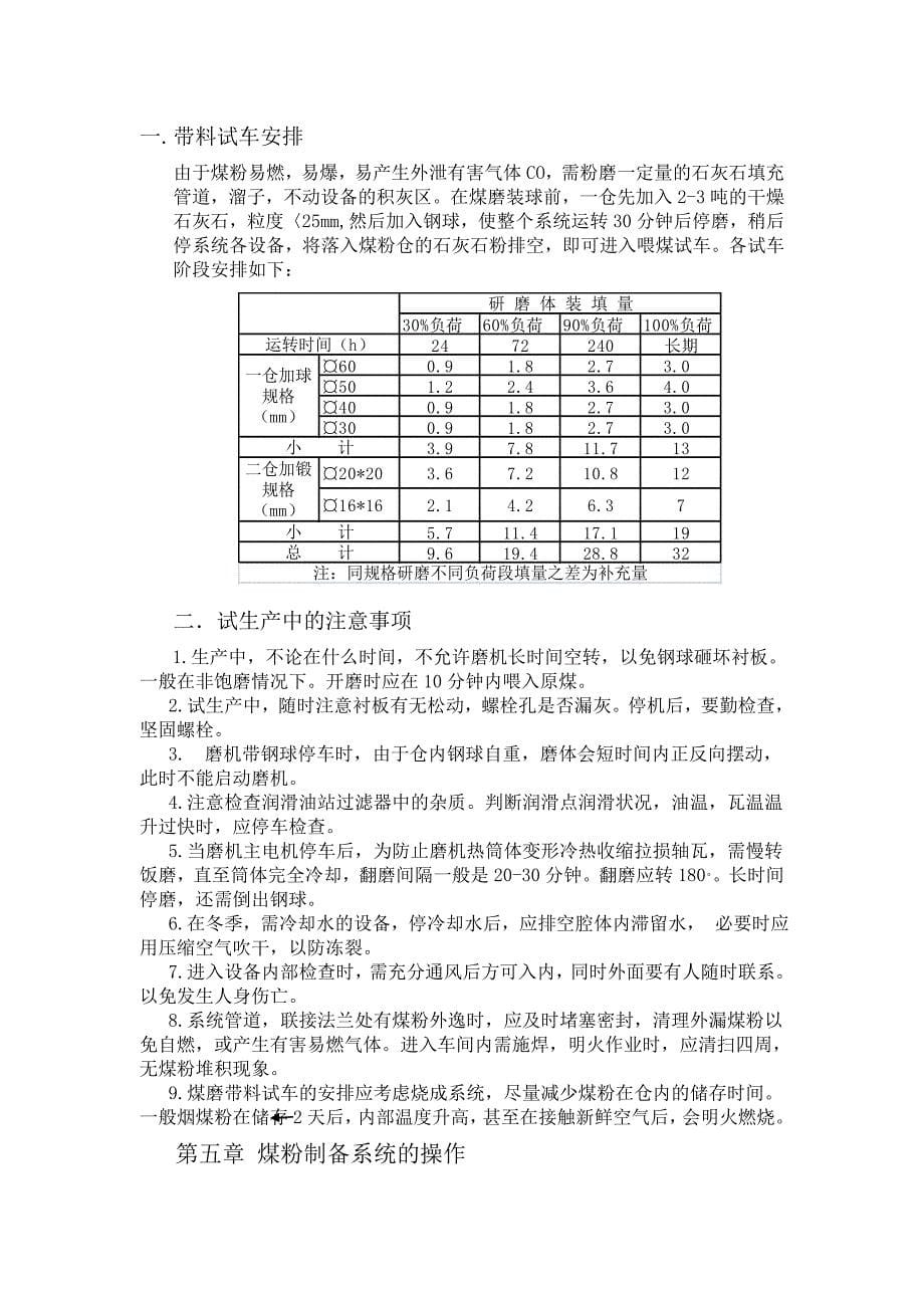 煤粉制备系统调试操作说明书_第5页