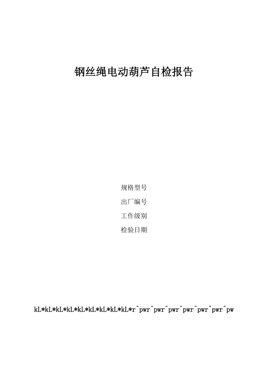 电动葫芦自检报告_第1页