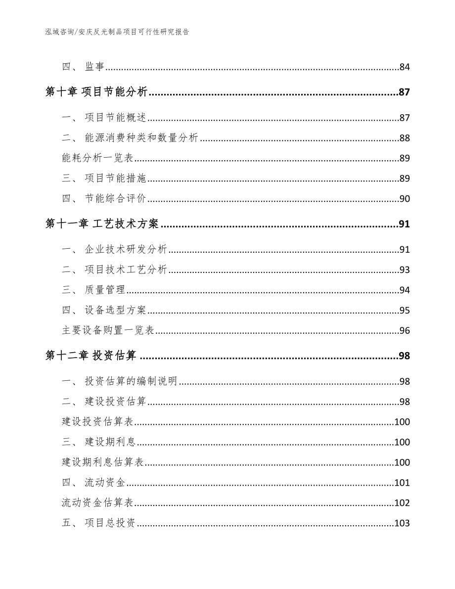 安庆反光制品项目可行性研究报告【范文参考】_第5页