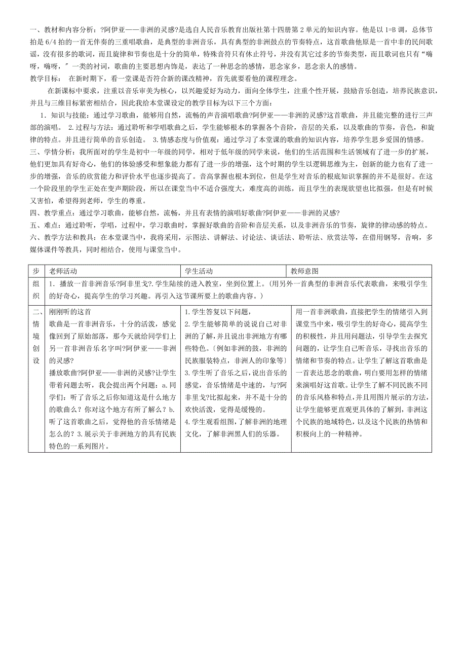 人民音乐出版社七年级下册音乐教案说课稿_第4页