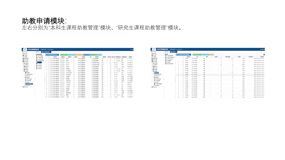 助教申请模块左右分别为本科生课程助教管理模块_第2页