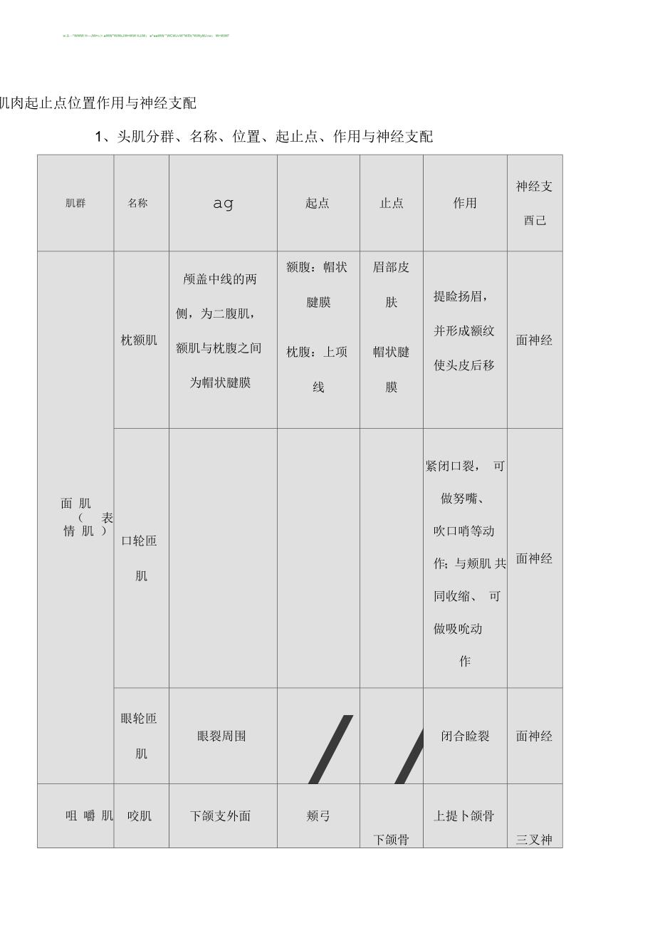 康复肌肉起止点作用神经支配_第1页